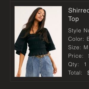 Free People Shirred Perfection Top